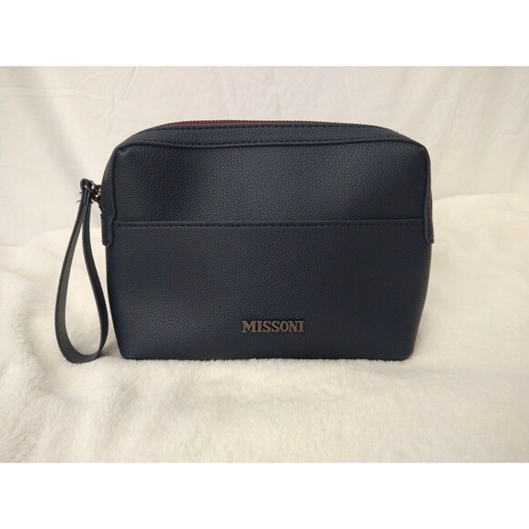 Missoni Handbags - Missoni Blue Vegan Leather Cosmetic Travel Pouch Wristlet Purse New Without Tags